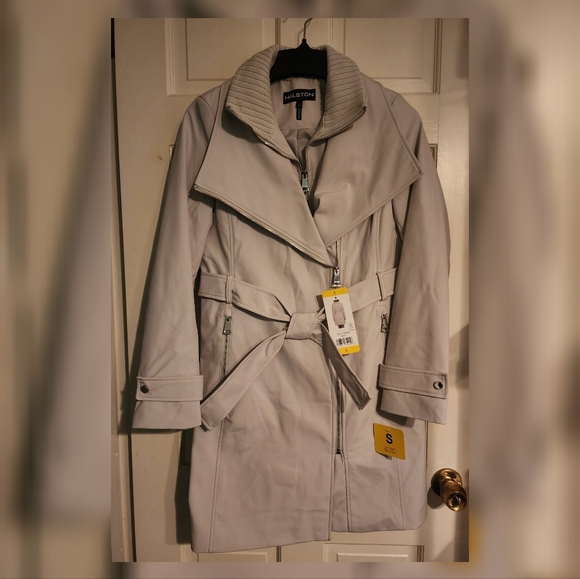 NWT Halston Women's Belted Trench Coat S (4-6) - Picture 5 of 12